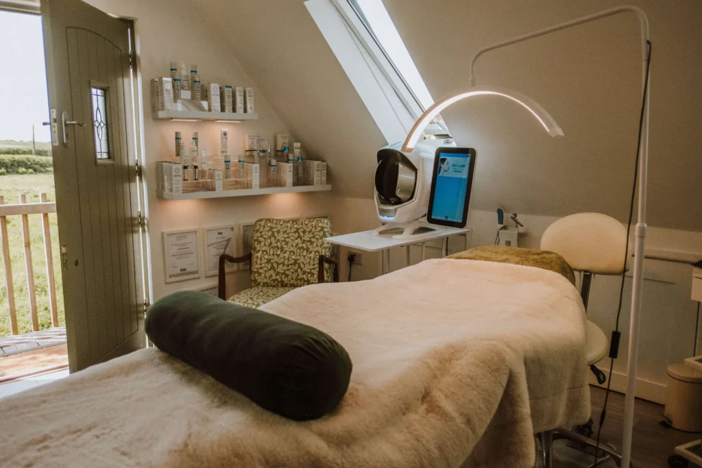 The treatment room at The Wellbeing Barn, near Stockbridge, Hampshire